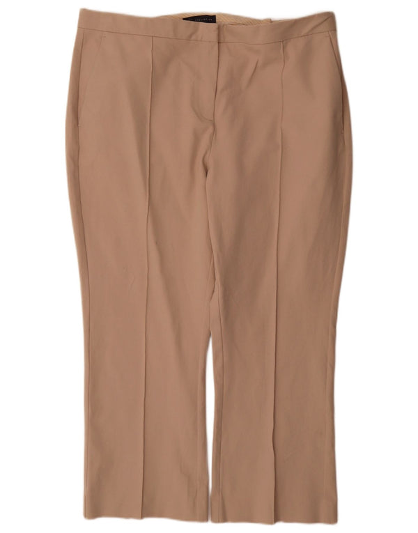 Pantaloni corti a vita alta da donna Marks & Spencer UK 20 2XL W38 L26 Beige
