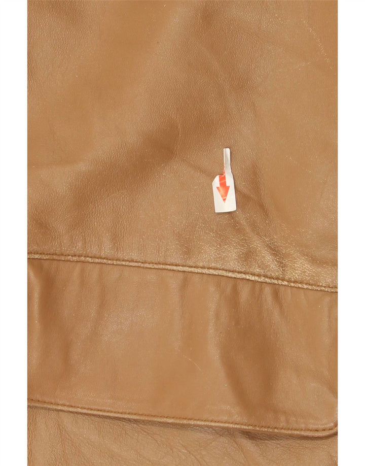 Giacca in pelle vintage da donna IT 48 XL Beige