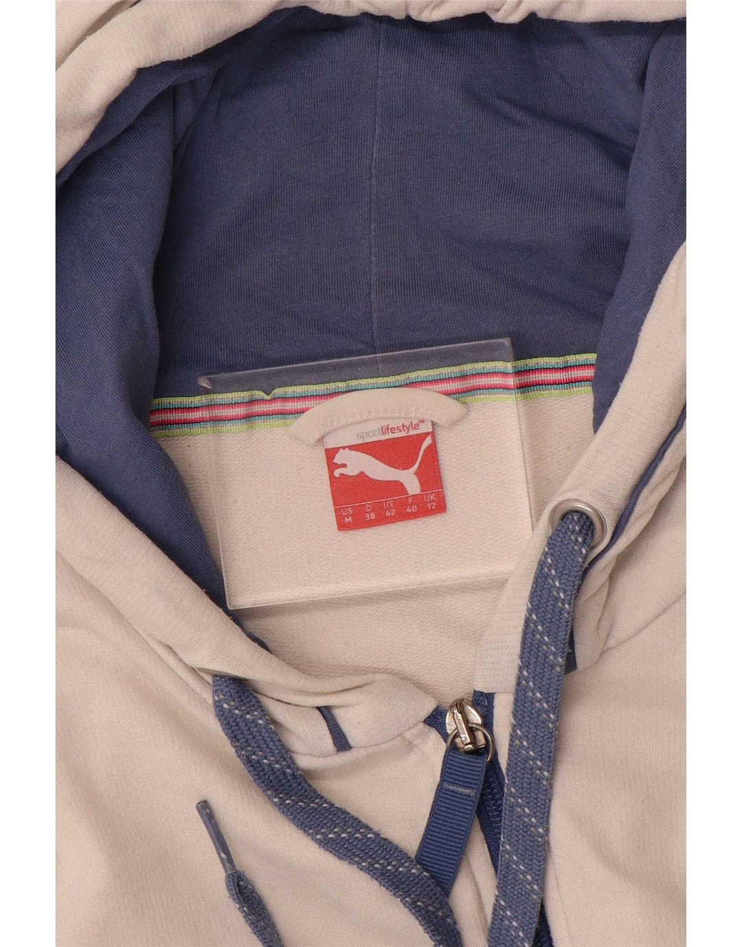 Felpa con cappuccio e zip da donna Puma UK 12 Medium Bianco