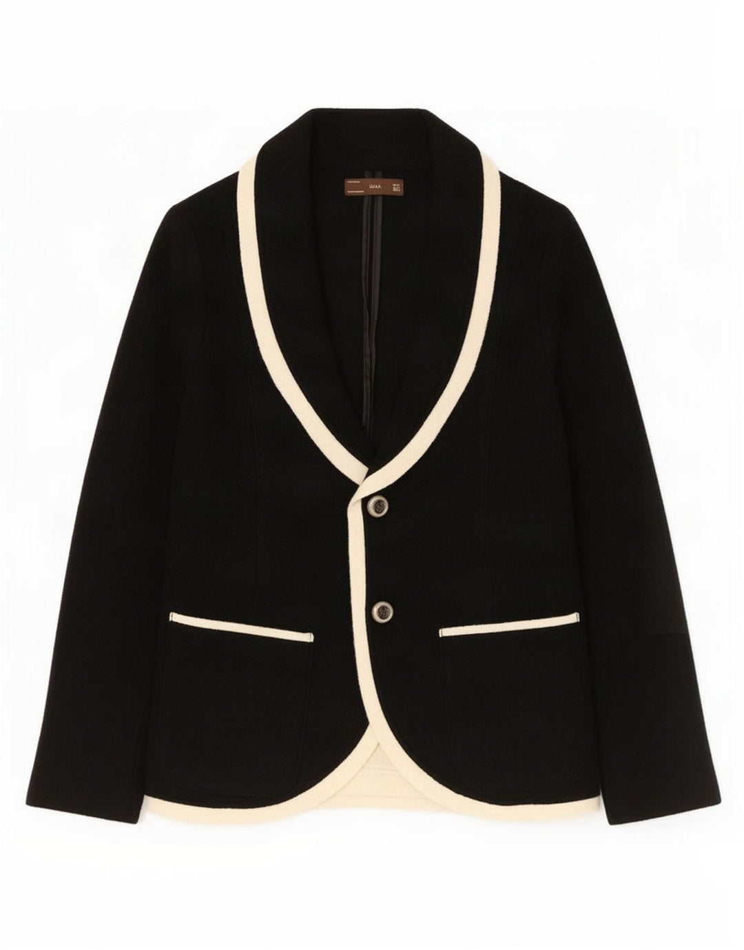Giacca blazer in maglia a 2 bottoni da donna Zara UK 14 grande in lana nera