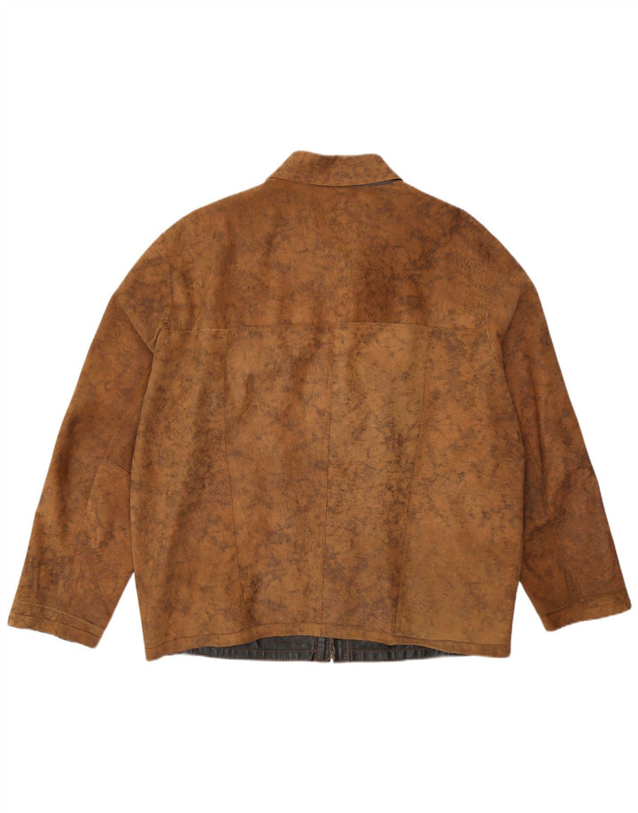 Giacca in pelle reversibile da uomo vintage EU 56 3XL Marrone
