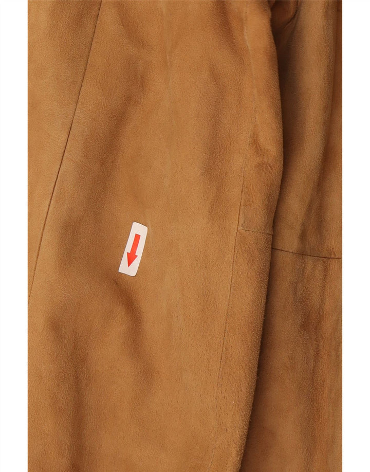Giacca vintage da donna in pelle scamosciata IT 44 Beige medio