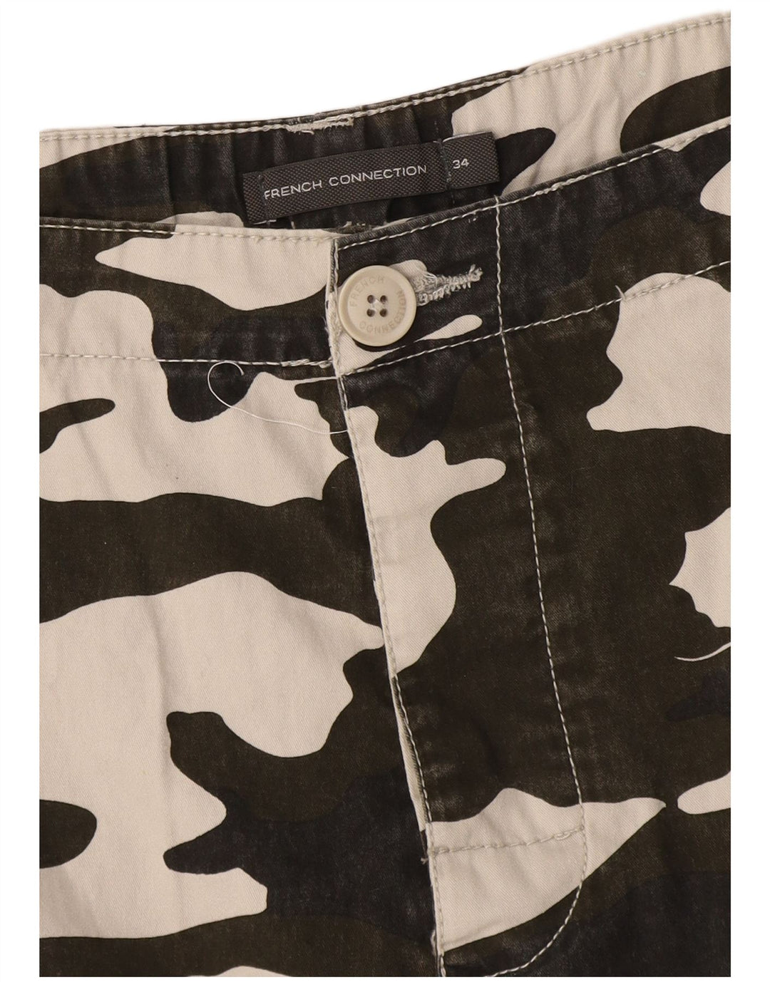 Pantaloncini cargo da uomo French Connection W34 Large Khaki Camouflage