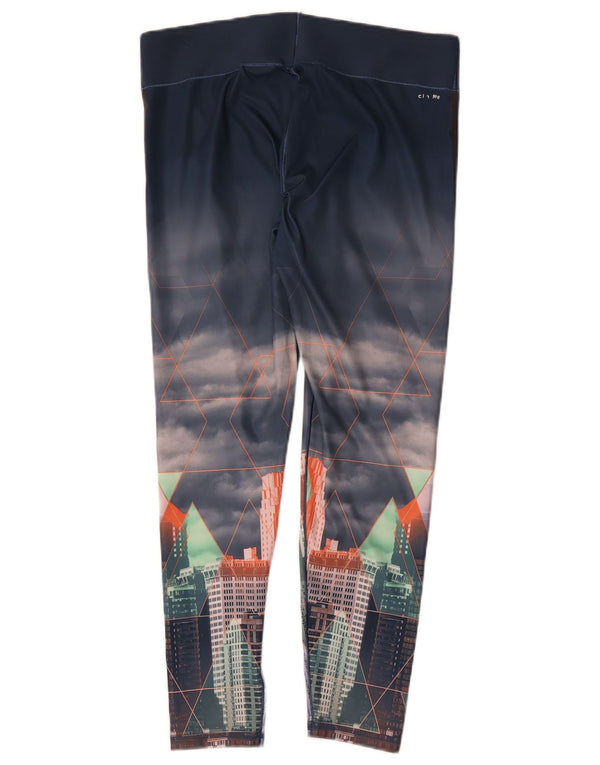 Leggings Adidas Climalite Graphic da donna UK 16/18 Large Blu Navy