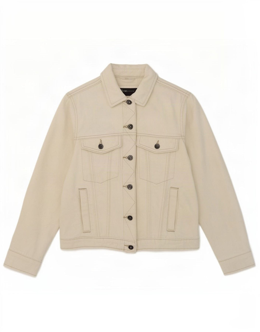 Giacca di jeans da donna Marks & Spencer UK 8 piccola cotone bianco