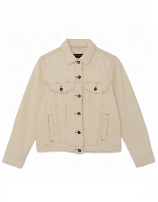 Giacca di jeans da donna Marks & Spencer UK 8 piccola cotone bianco