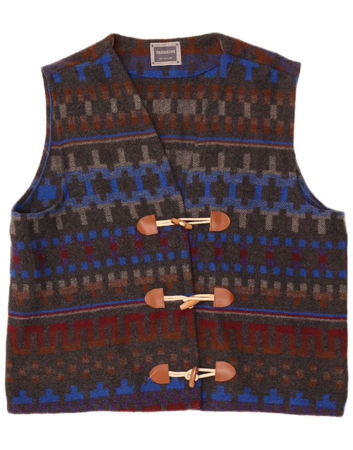 Gilet da donna VINTAGE UK 20 2XL Grigio geometrico