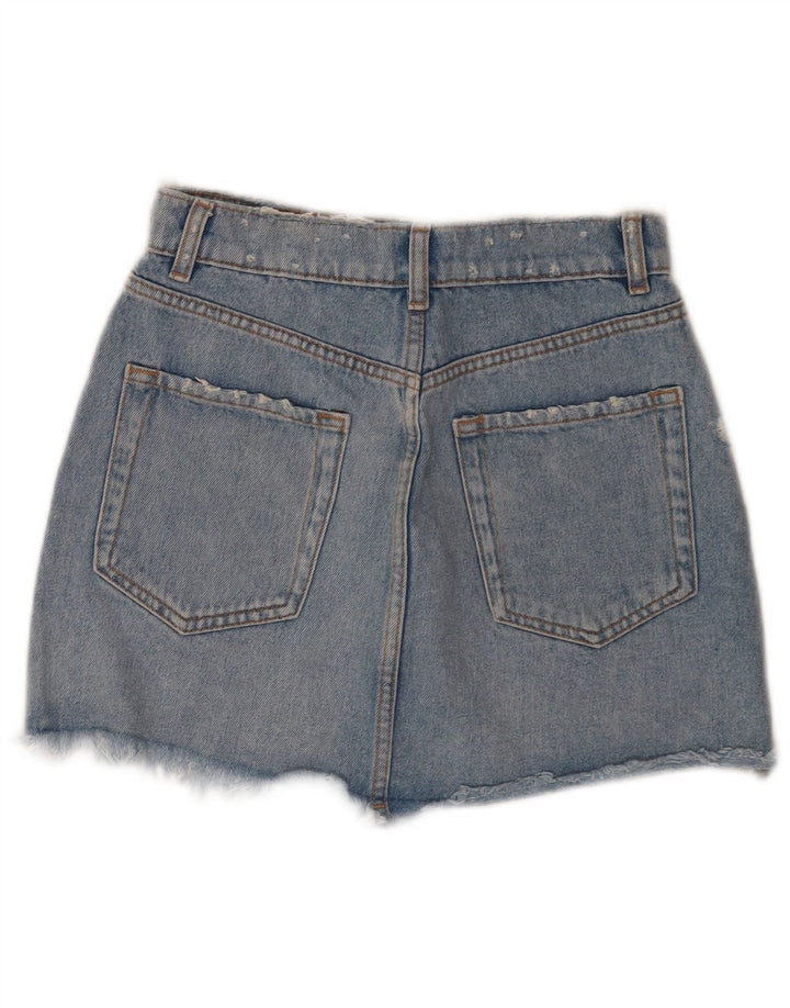 Pantaloncini di jeans invecchiati Zara da donna piccoli W26 blu