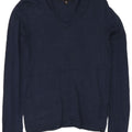 MOSSIMO Maglione da donna con scollo a V UK 12 Nylon blu navy medio