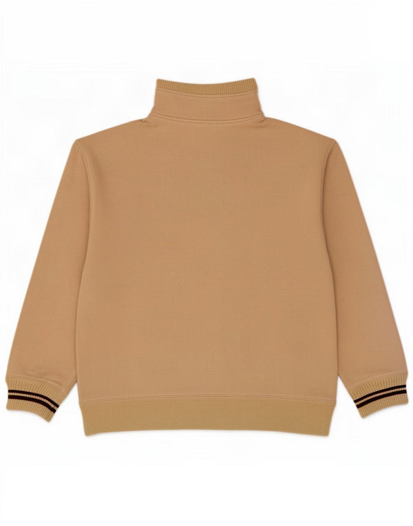 Felpa Champion da uomo con zip e collo, in cotone beige medio