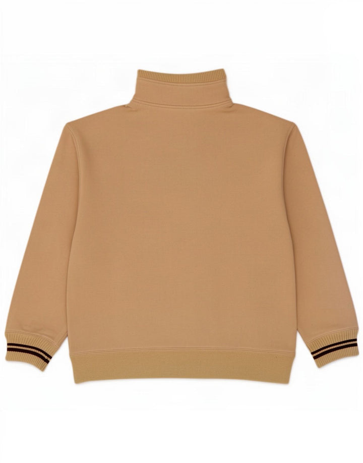Felpa Champion da uomo con zip e collo, in cotone beige medio