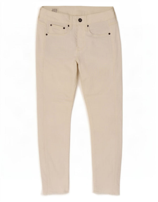 Jeans skinny corti a vita media 3301 da donna G-Star W26 L23 cotone bianco