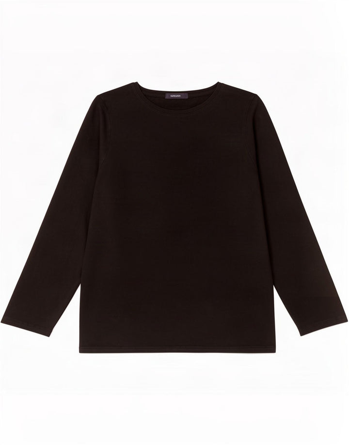 Marks & Spencer Top da donna a maniche lunghe UK 16 Large in cotone nero