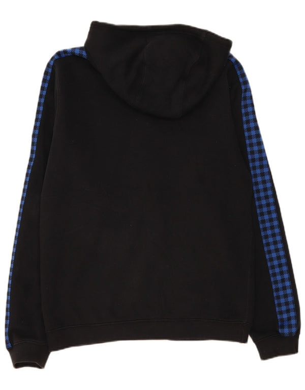 Felpa con cappuccio e zip Nike da uomo, piccola, in cotone color block nero