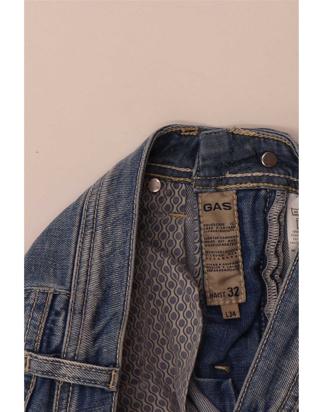 Jeans slim da uomo Gas W32 L32 in cotone blu