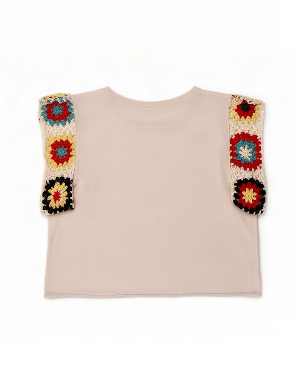 Canotta corta Zara Trafaluc da donna UK 10 piccola bianca floreale