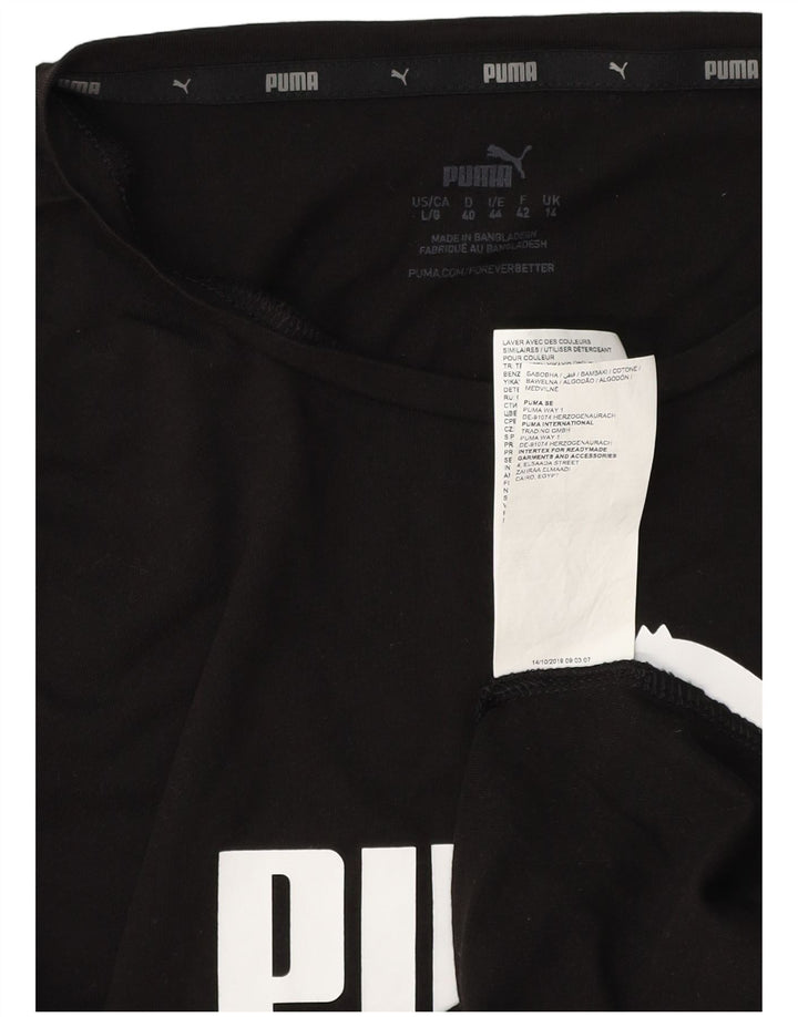 T-shirt grafica da donna PUMA Top UK 14 grande cotone nero