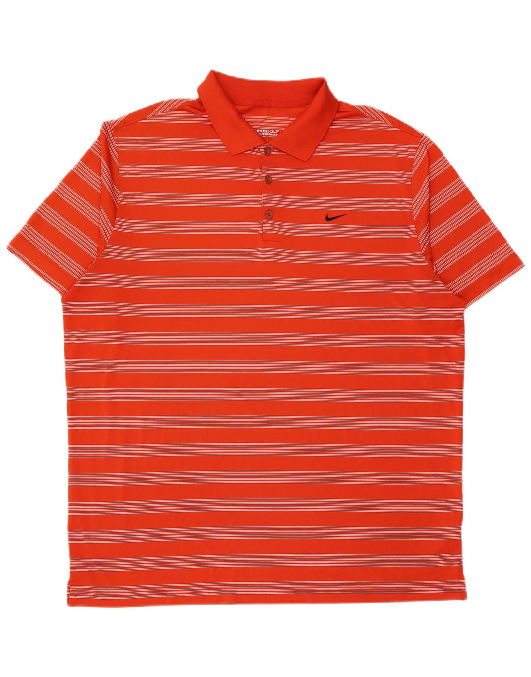 Polo Nike da uomo Dri Fit 2XL in poliestere a righe arancioni