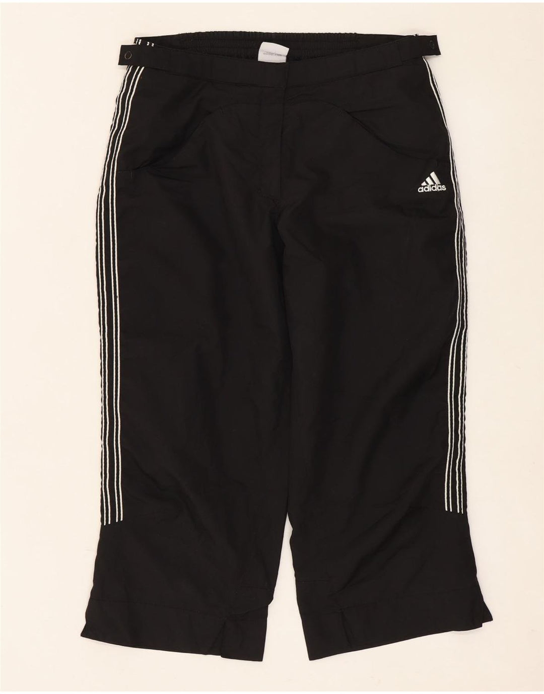 Pantaloni da tuta Adidas Clima Proof Capri da donna UK 10 piccoli neri
