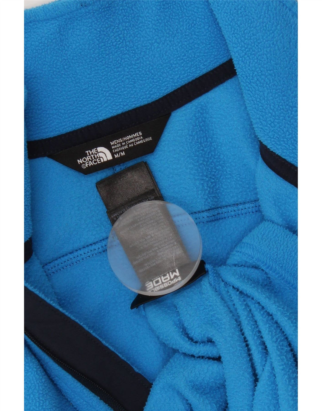 THE NORTH FACE Maglione in pile da uomo con zip e collo color block blu medio