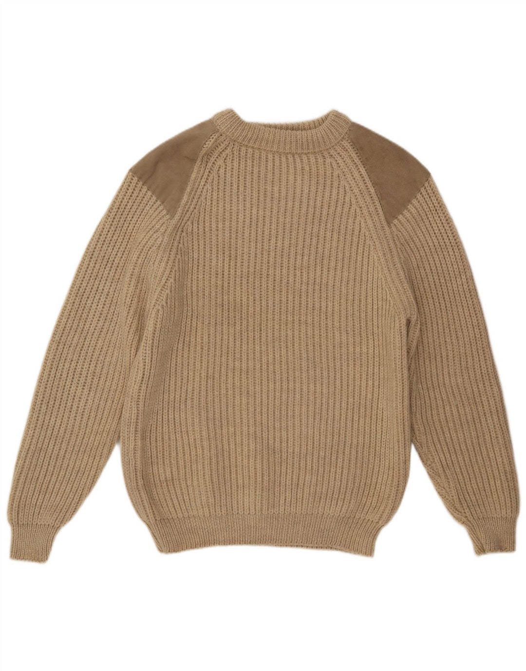 Maglione maglione girocollo da donna WoolOvers UK 16 Lana beige grande