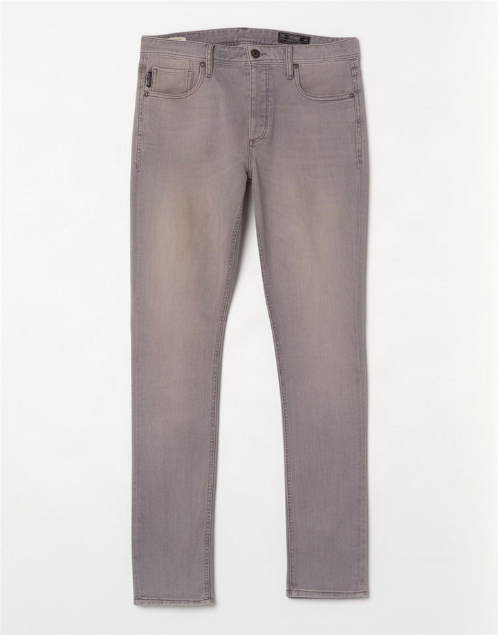 Jack & Jones Uomo Tim Slim Jeans W30 L34 Cotone Grigio