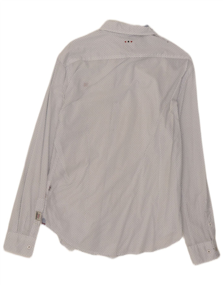 Camicia slim fit da uomo Napapijri bianco medio maculato
