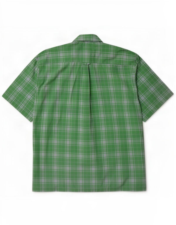 Gant Camicia da uomo vestibilità regolare a maniche corte, classica in cotone scozzese verde