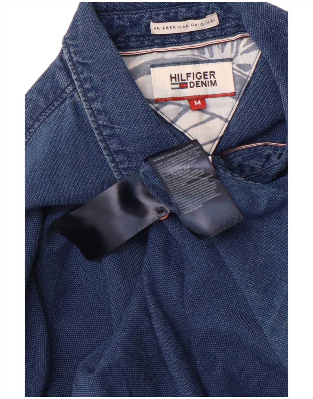 TOMMY HILFIGER Camicia da uomo in cotone blu medio