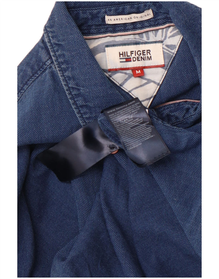 TOMMY HILFIGER Camicia da uomo in cotone blu medio