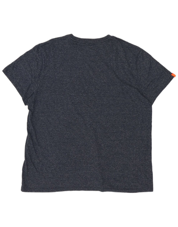 T-shirt da uomo Superdry Top 3XL cotone screziato blu navy