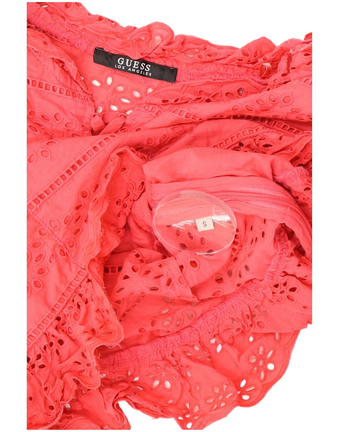 Guess Crop Blouse Top da donna UK 10 Small Rosa