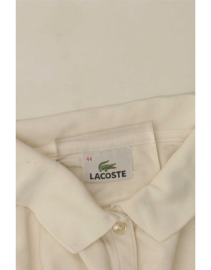 Polo da donna a maniche lunghe Lacoste taglia 44 grande bianca