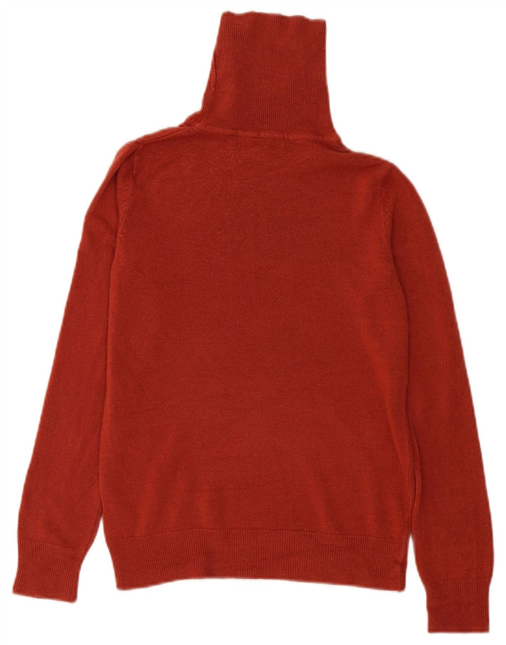 Maglione maglione a collo alto da donna Marks & Spencer UK 8 piccolo acrilico rosso