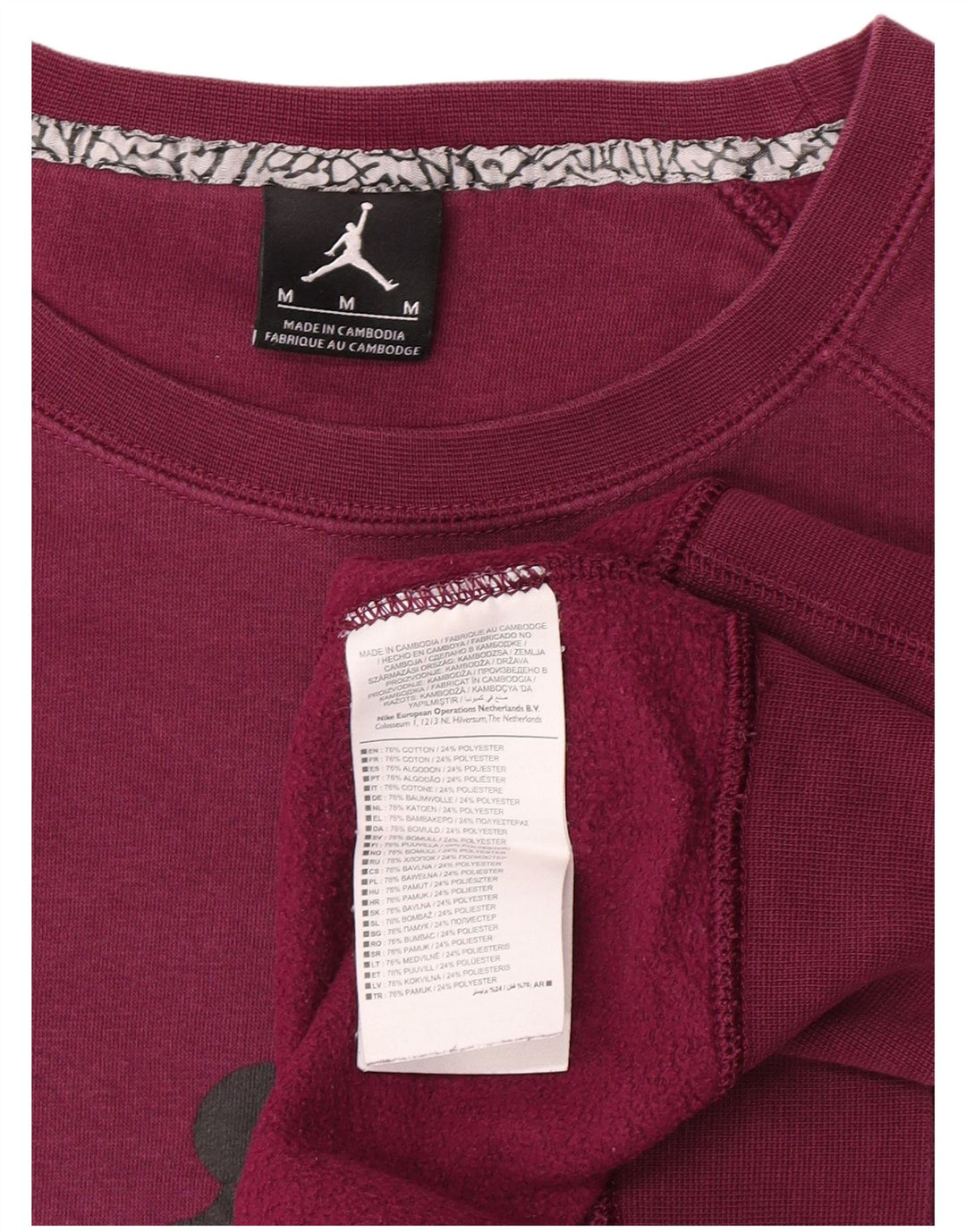 Felpa con grafica Jordan da uomo, maglione, cotone viola medio
