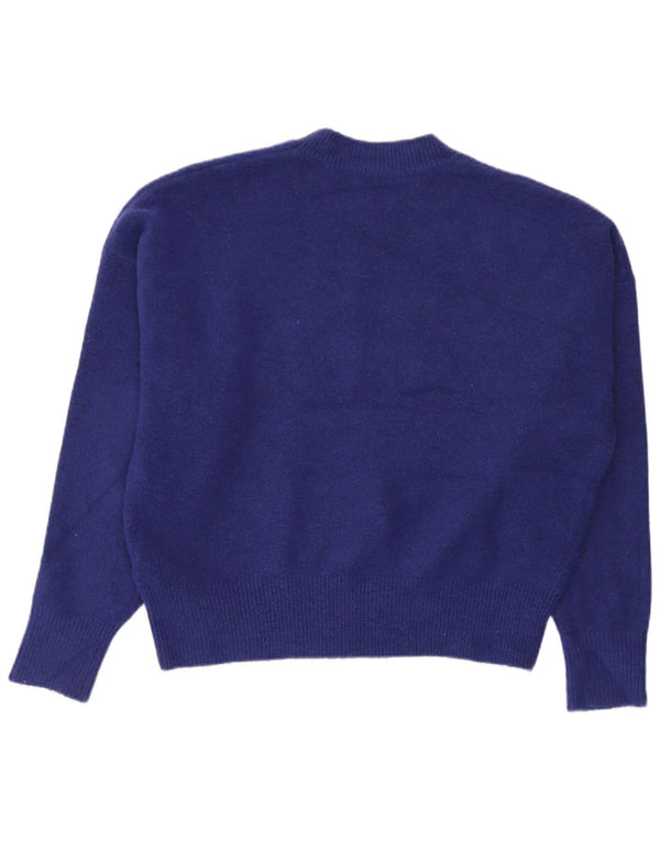 Maglione girocollo oversize da donna Zara UK 14 Acrilico blu medio