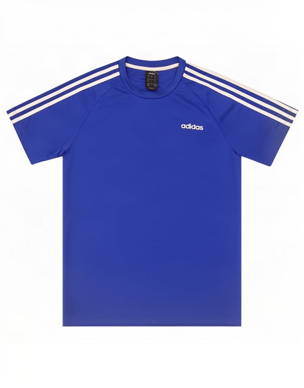 T-shirt Adidas Climalite da uomo Top in poliestere blu medio