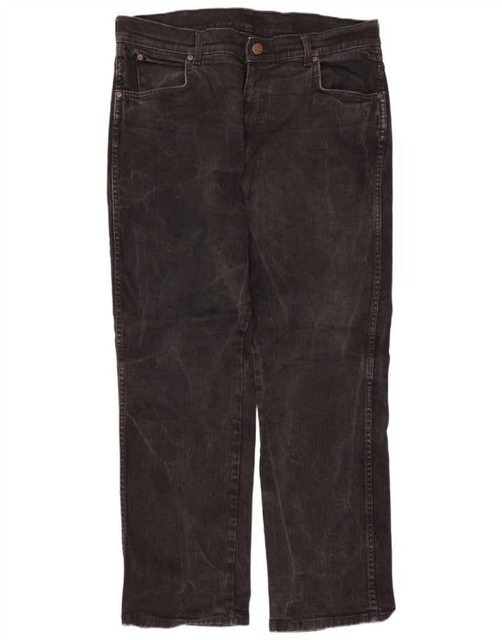 Jeans dritti elasticizzati Texas da uomo Wrangler W36 L30 cotone nero