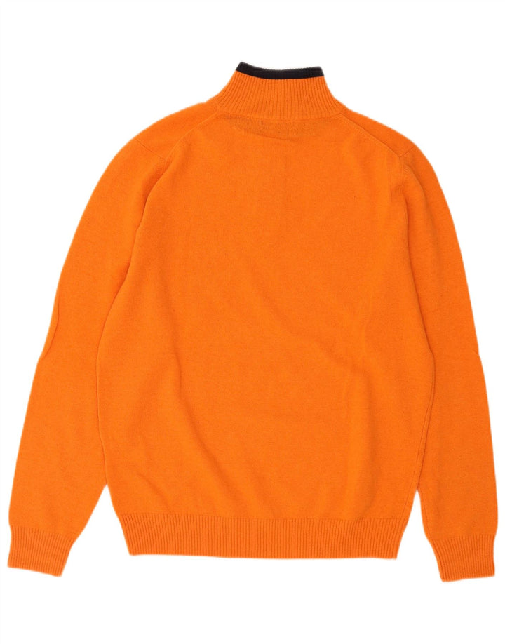 Sergio Tacchini Maglione da uomo con zip e collo grande in lana arancione