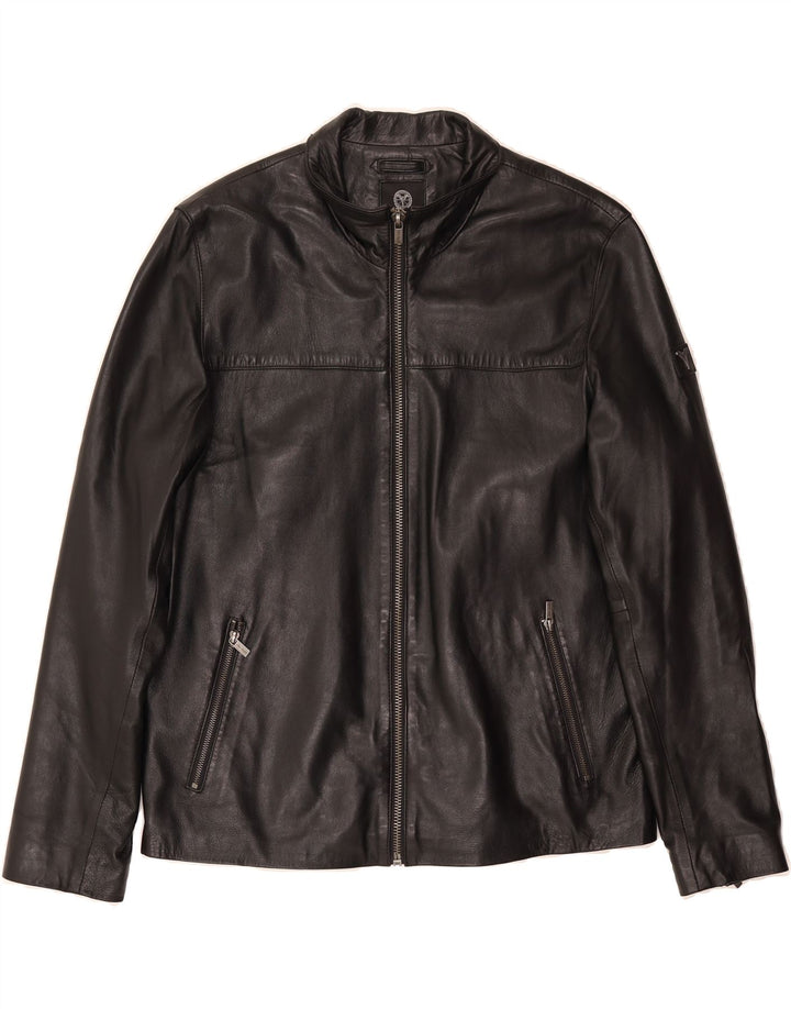 CARLO COLUCCI Womens Leather Jacket IT 54 2XL Black Leather Vintage Carlo Colucci and Second-Hand Carlo Colucci from Messina Hembry 