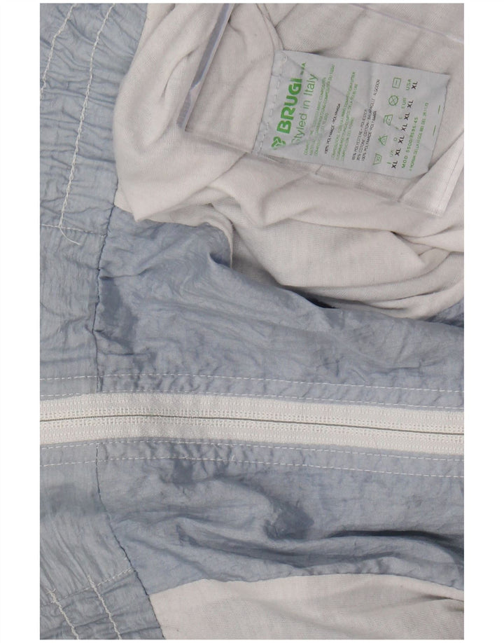 BRUGI Giacca da tuta grafica da uomo vestibilità ampia XL blu poliestere