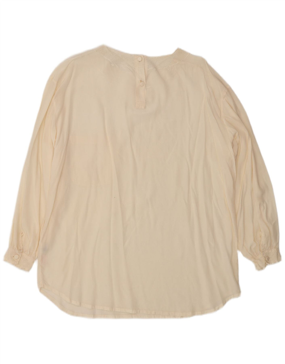 Top camicetta oversize da donna vintage UK 14 seta media bianco sporco