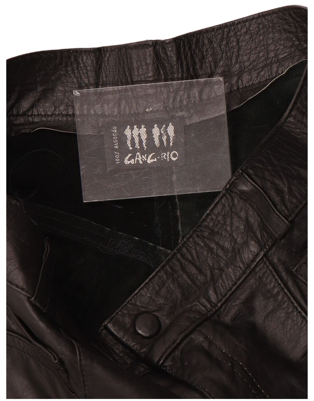 Pantaloncini in pelle a vita alta da donna VINTAGE W26 piccoli in pelle nera