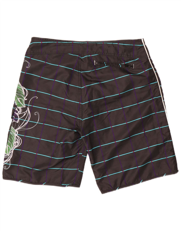 Pantaloncini da bagno grafici da uomo Jack & Jones grandi in poliestere floreale nero