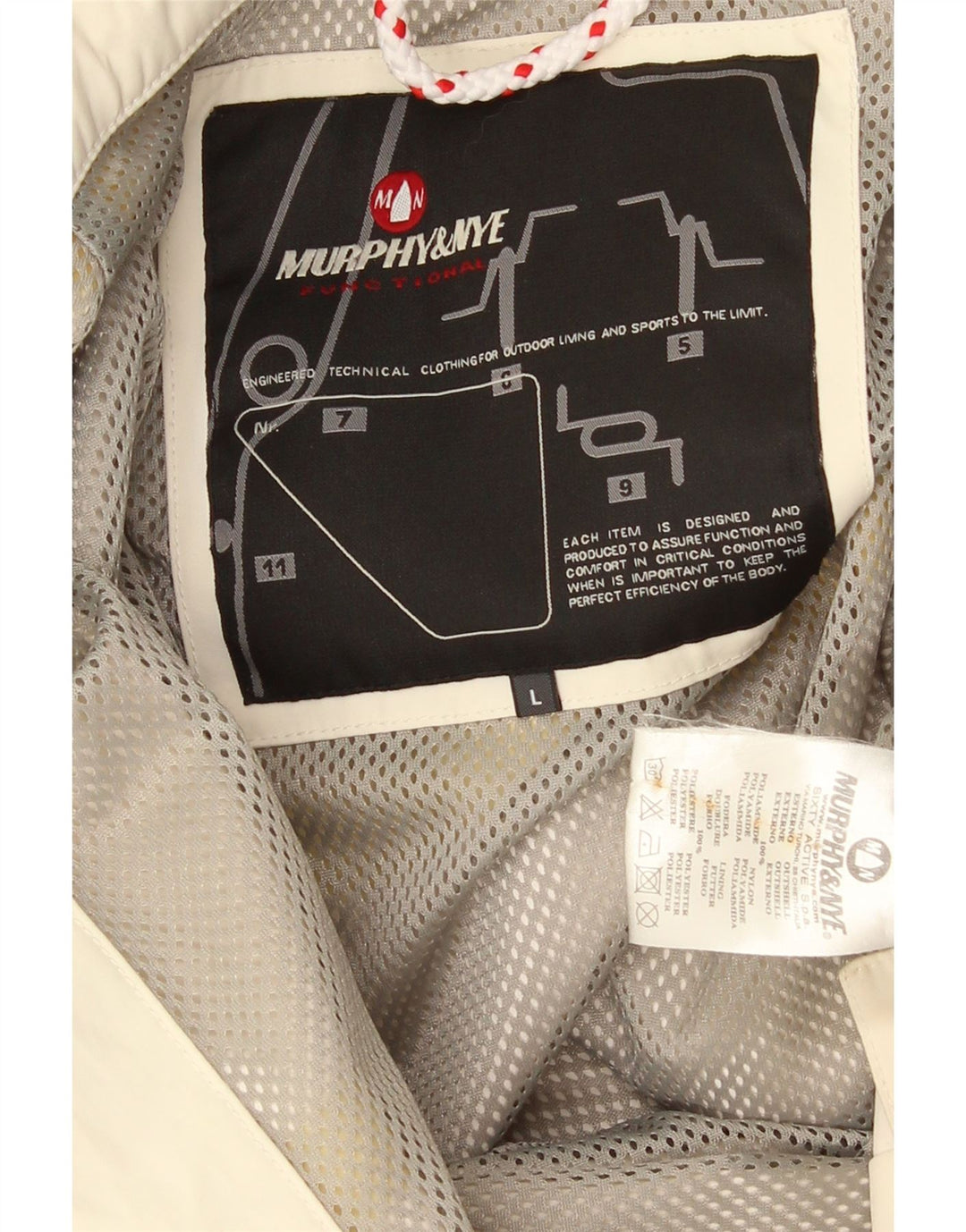 Giacca antipioggia da uomo Murphy & Nye UK 40 Large bianca in poliammide