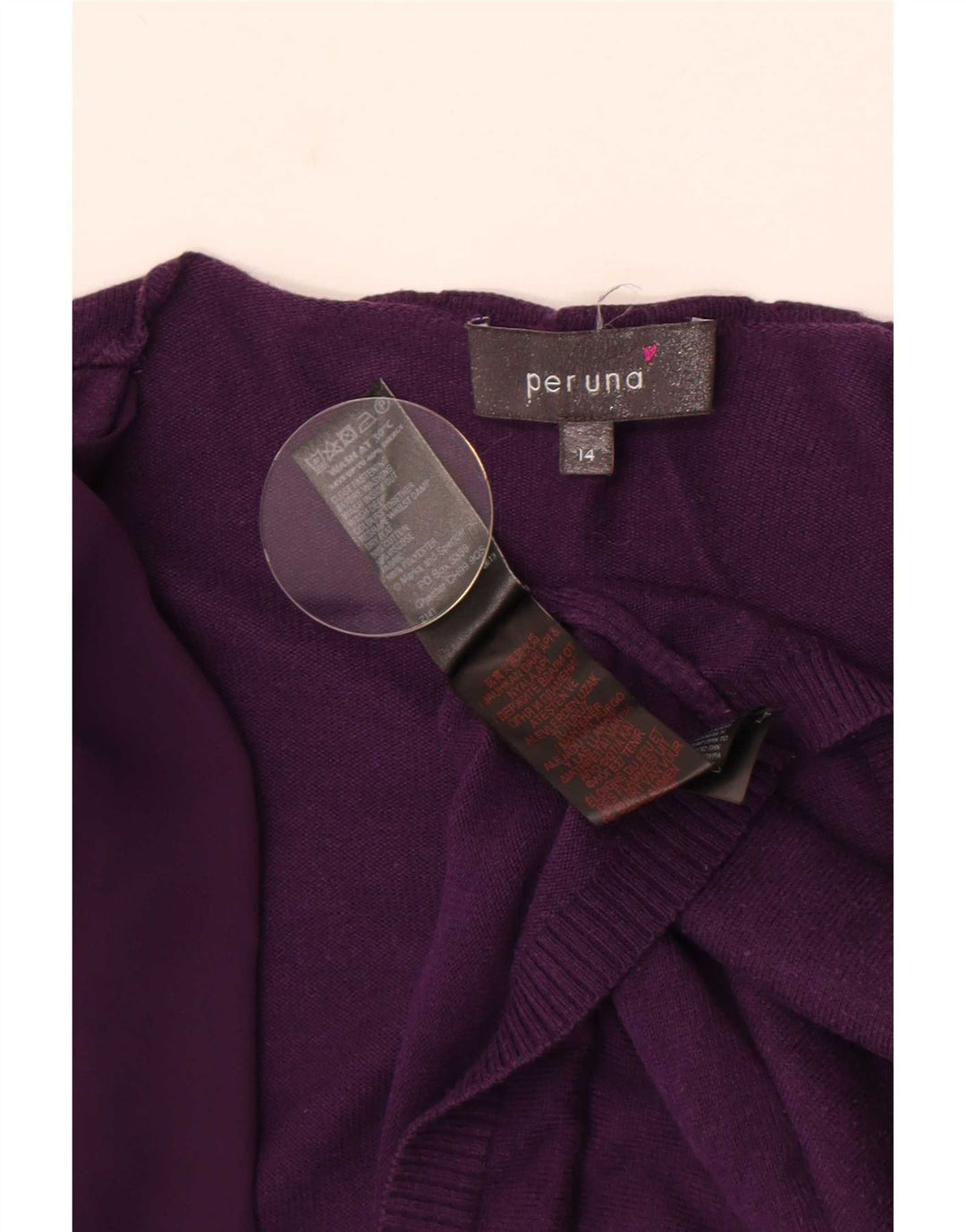 Maglione cardigan aperto da donna Marks & Spencer UK 14 Cotone viola medio