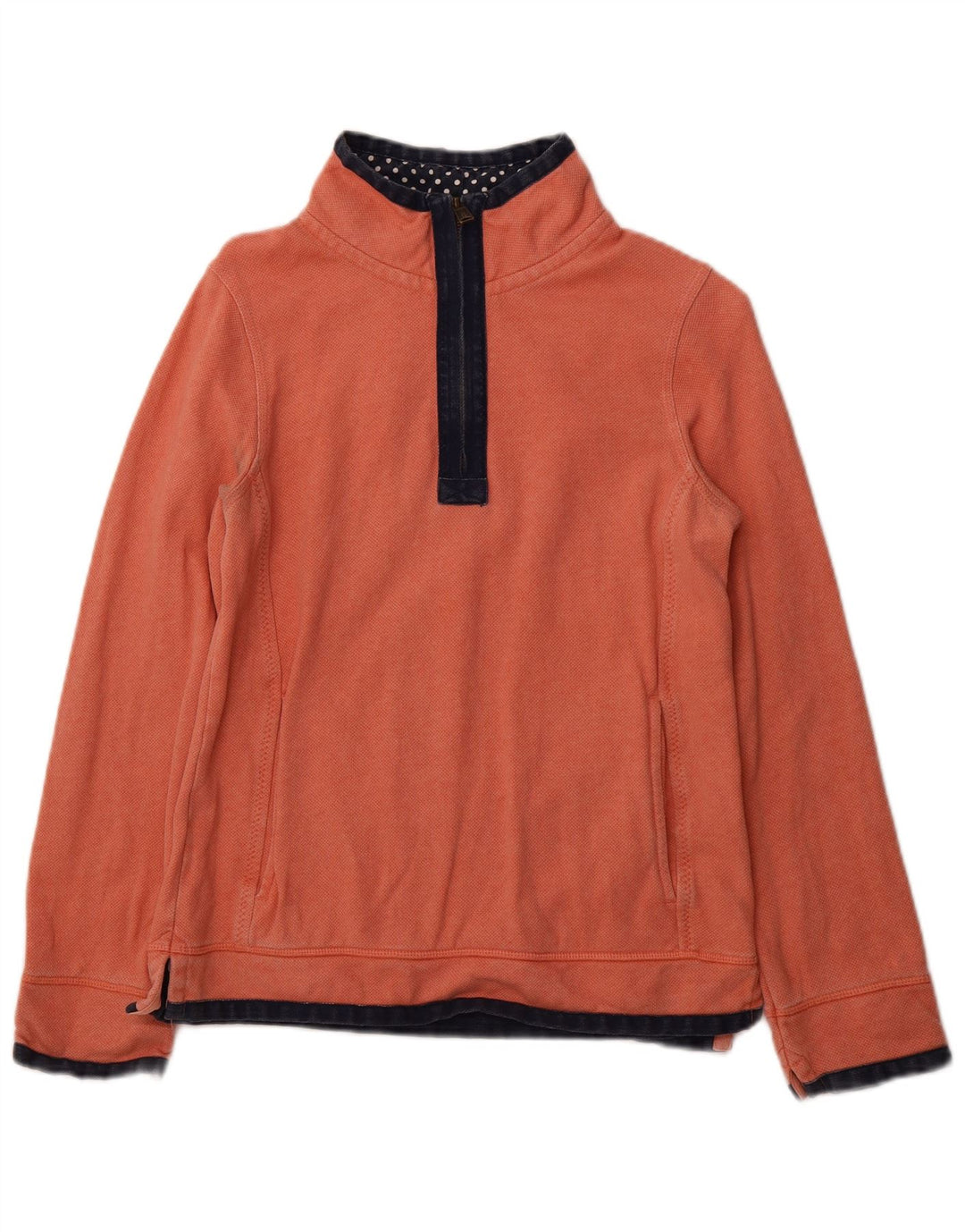 FAT FACE Womens Zip Neck Sweatshirt Jumper UK 8 Small  Orange Cotton
