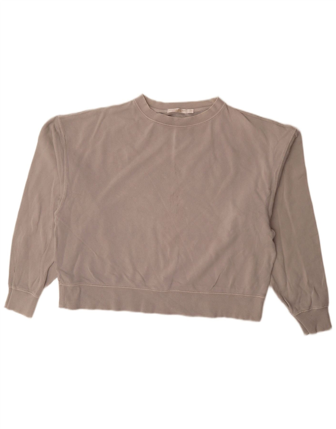 Felpa oversize da donna Zara UK 16 grande cotone grigio