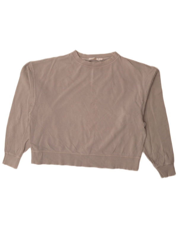 Felpa oversize da donna Zara UK 16 grande cotone grigio