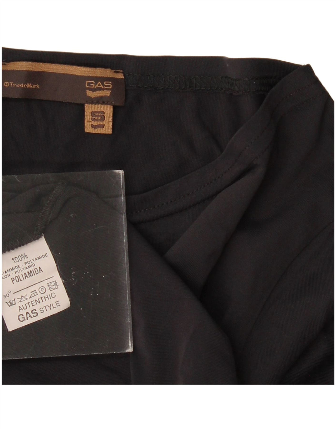 Gas Top corto da donna a maniche lunghe UK 10 Small Nero Poliammide